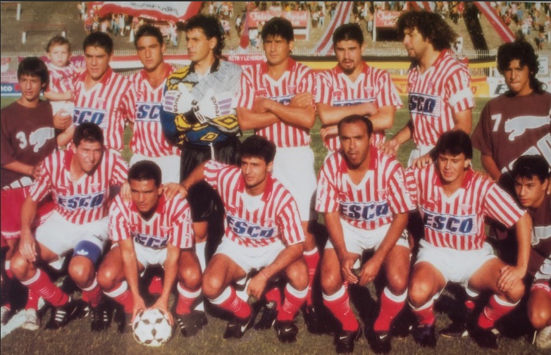 Los Andes en el Clausura '96. Héctor González, Lobos, Pardal, Raffo, Adrián González, Córdoba; Czornomaz, Frutos, Dezotti, Villagrán y Pérez.